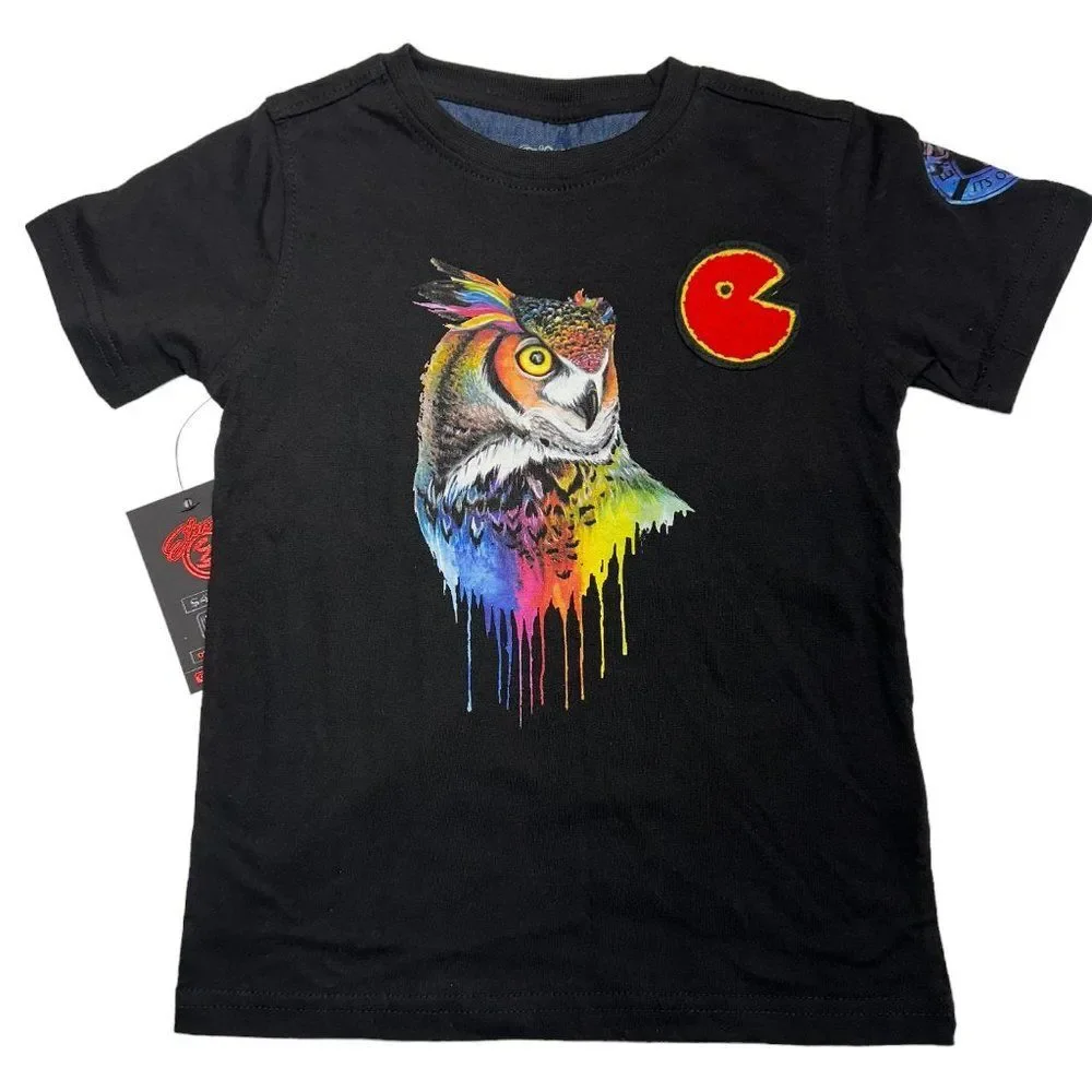 Elite Premium Denim Owl Color Drip Tee (S/4-5)
